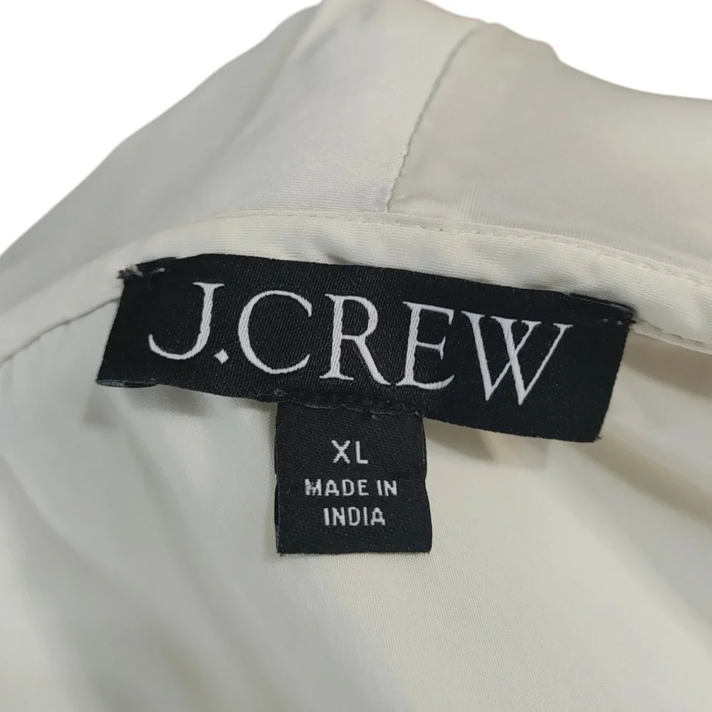 J.Crew Ivory Ruffle Collar Blouse Feminine Regency Coquette Long Sleeve White XL